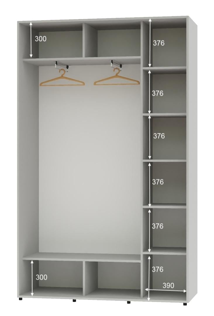 Шкаф-купе двухдверный Алекса ДСП 160х45х240 см Серый - фото 2 Шкаф-купе двухдверный Алекса ДСП 160х45х240 см Серый - фото 2