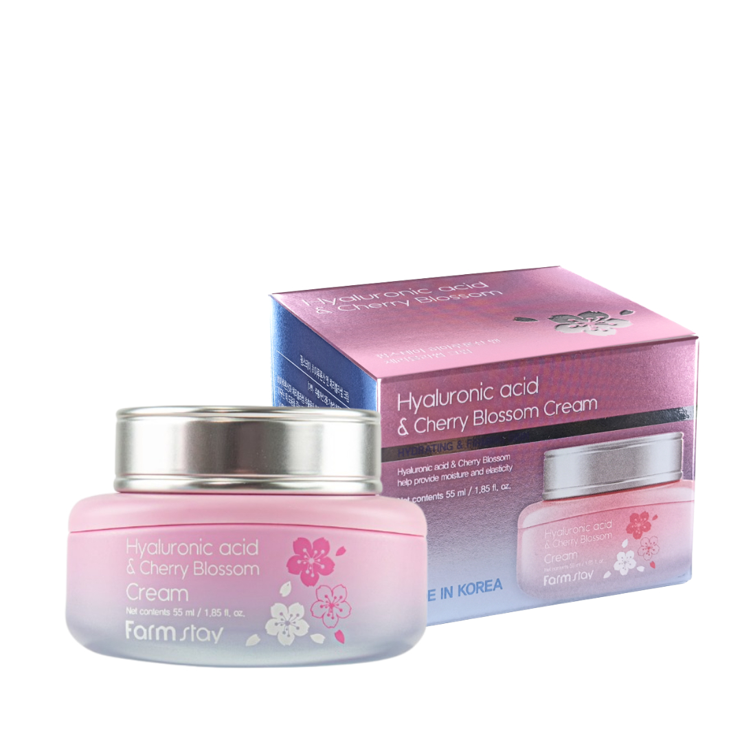 Крем для обличчя зволожувальний Farmstay Hyaluronic Acid & Cherry Blossom Cream 55 мл (13352814)