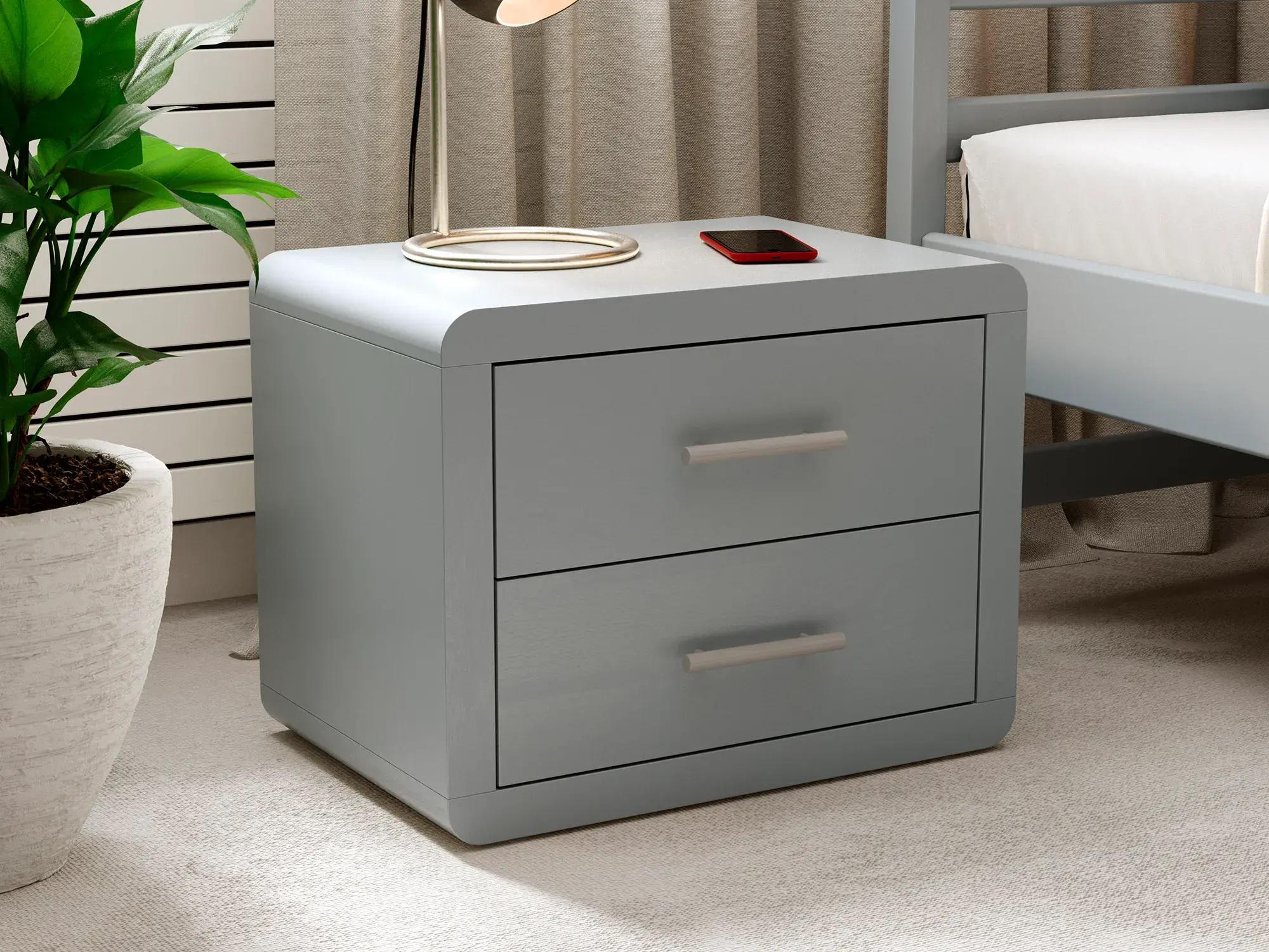 Тумба прикроватная Арбор Древ Глория 2Ш натуральное дерево сосна Серый (51670)