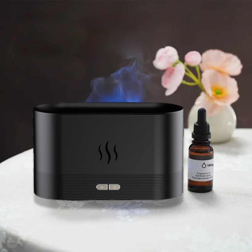 Ночник-увлажнитель воздуха с эффектом пламени LED 3в1 Черный (5034/2) - фото 2 Ночник-увлажнитель воздуха с эффектом пламени LED 3в1 Черный (5034/2) - фото 2