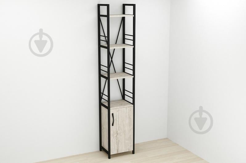 Этажерка 4/34 Ferrum-decor Серии Конект с тумбой  179x34x28 Черный ДСП Шервуд (FD1043)