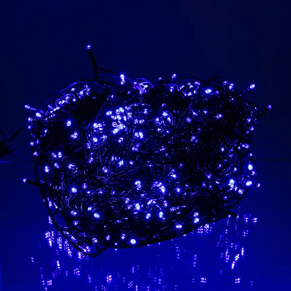 Гірлянда нитка вулична 1000 LED 100 м від мережі чорна нитка Синій - фото 5 Гірлянда нитка вулична 1000 LED 100 м від мережі чорна нитка Синій - фото 5
