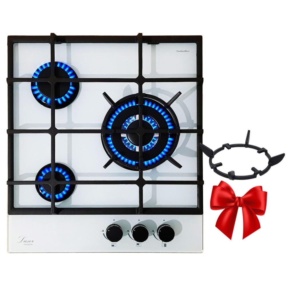 Варильна поверхня газова Luxor Luxor RG 458 Blütenweiß WH BK з підставкою для Wok (26442073) - фото 3 Варильна поверхня газова Luxor Luxor RG 458 Blütenweiß WH BK з підставкою для Wok (26442073) - фото 3