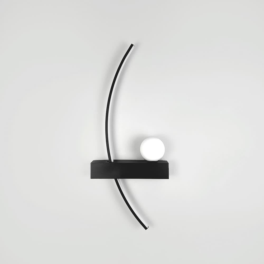 Бра дугове світлодіодне Light House LNF-17536/600 L BK 12W з білим плафоном у лівому корпусі 60 см Чорний