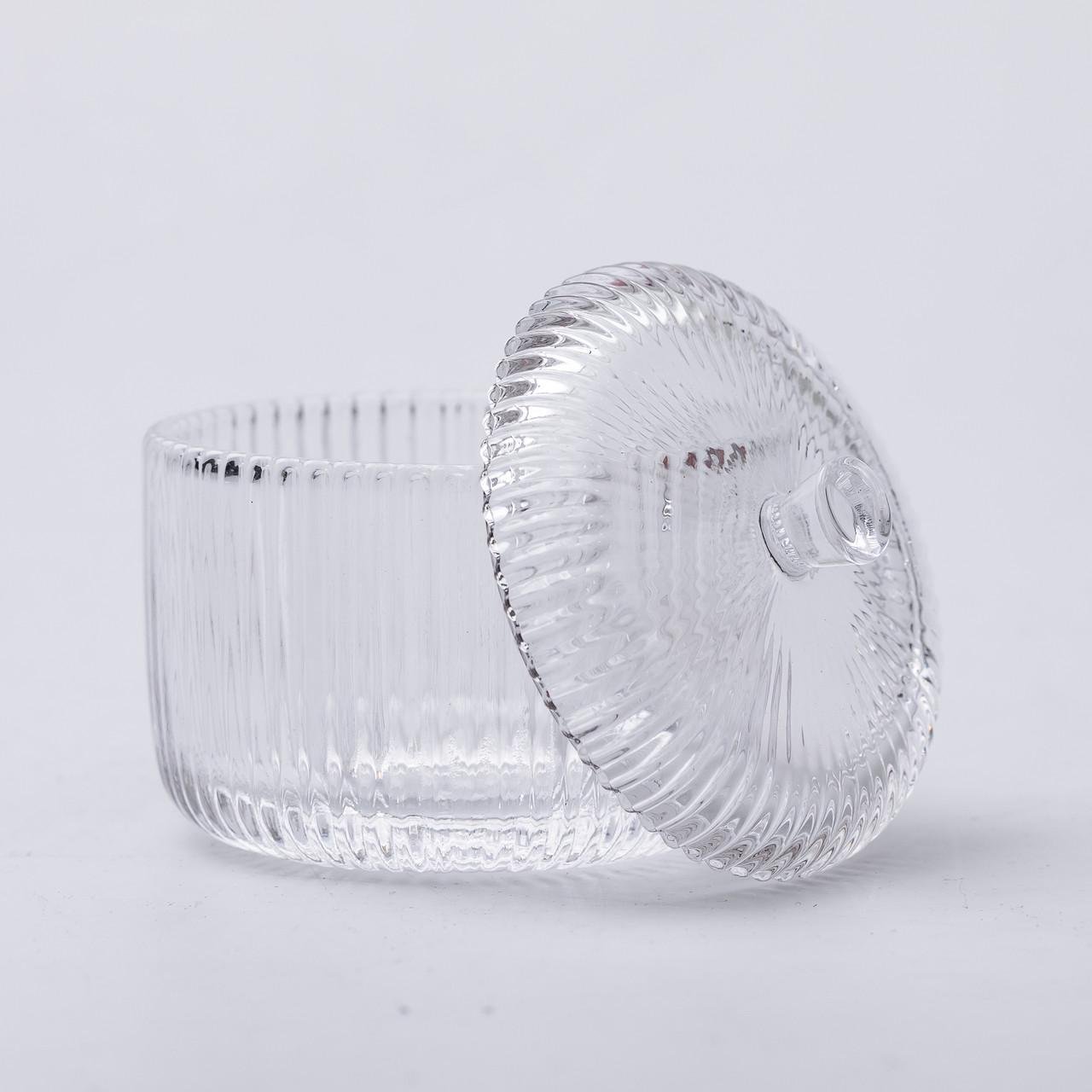 Цукерниця з кришкою HP-4-112 кругла скляна 9 см Прозорий (6967) - фото 5 Цукерниця з кришкою HP-4-112 кругла скляна 9 см Прозорий (6967) - фото 5