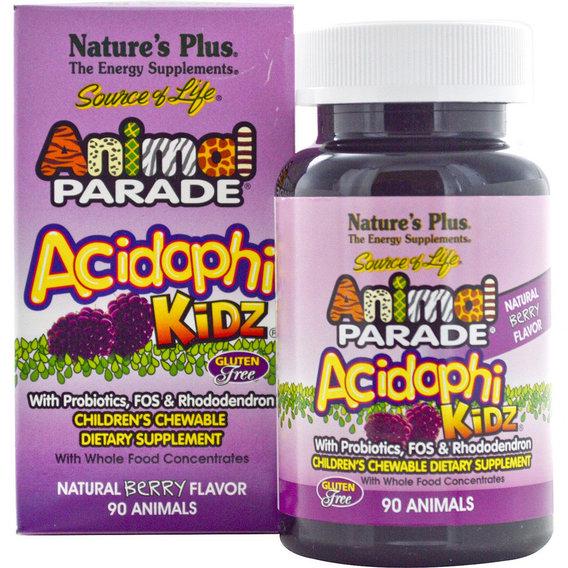 Пробиотик Nature's Plus Animal Parade Acidophi Kidz Berry Flavor 90 Chewable Tabs