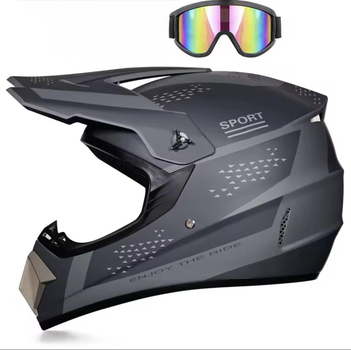 Мотошлем для бездорожья Cross-Enduro с очками кросс/эндуро (0218/2 -M-)