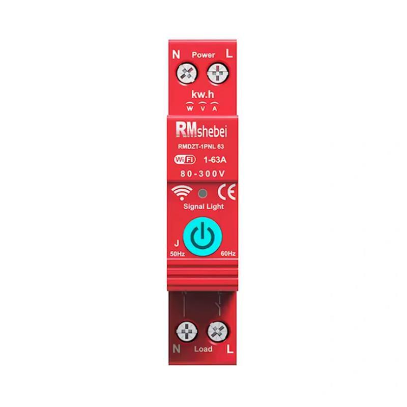 Выключатель умный WiFi RMshebei со счетчиками/таймером 1P+N 63A 230V Smart Life/Tuya (RMDZT-1PNL 63J)