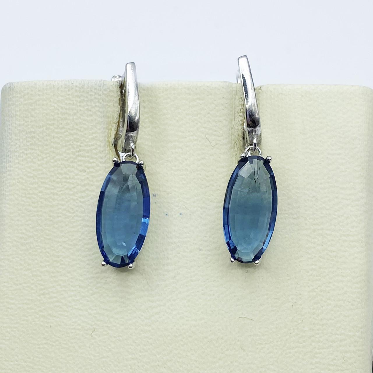 Серьги серебряные с танзанит кварцем 3,9 г (2237032547)