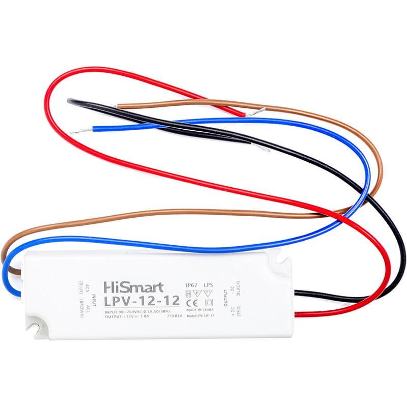 Блок живлення HiSmart 12V 1А 12W IP67