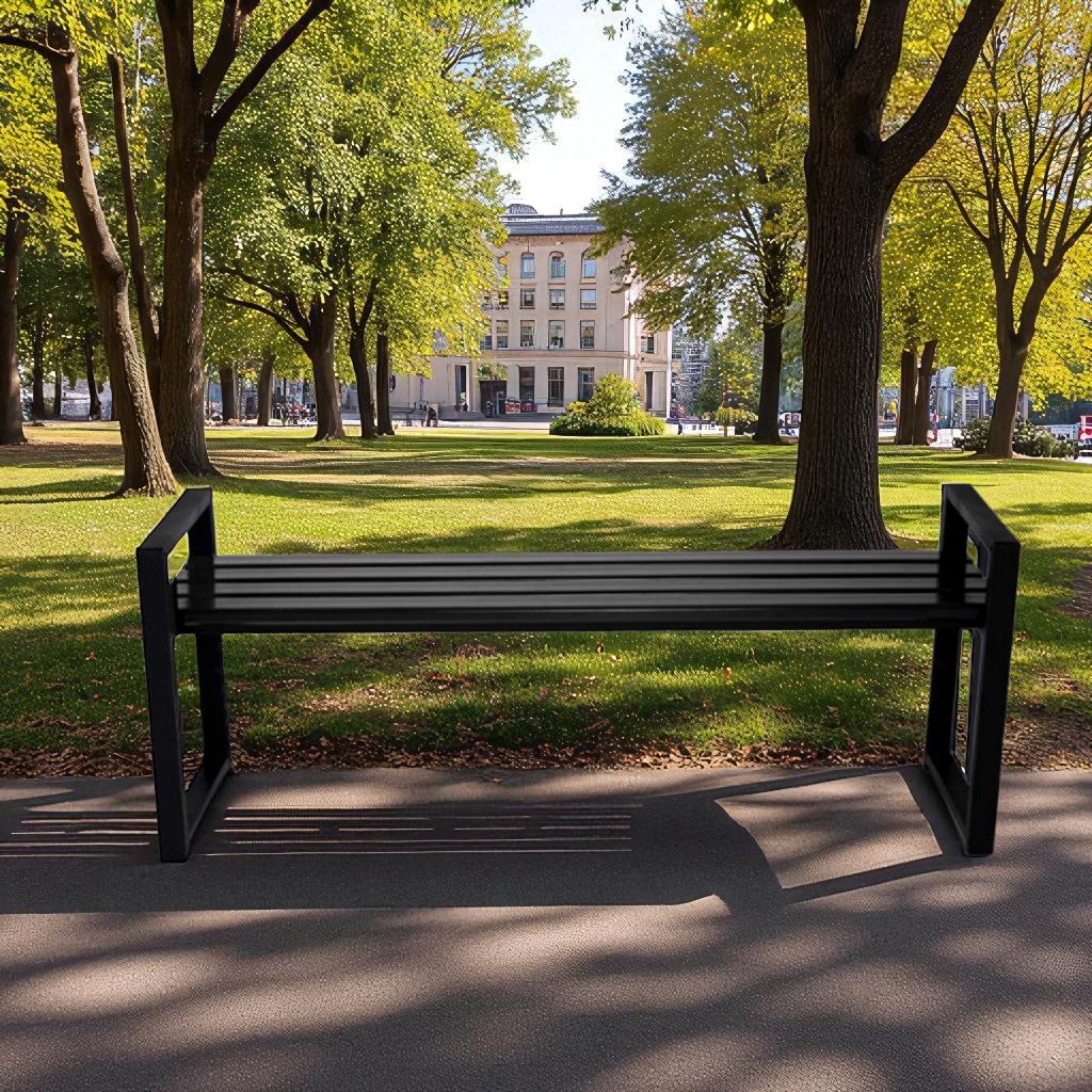Лавка з ПВХ профілю ТОБІ ШО модерн без спинки 1514х598х415 мм Графітово-чорний - фото 3