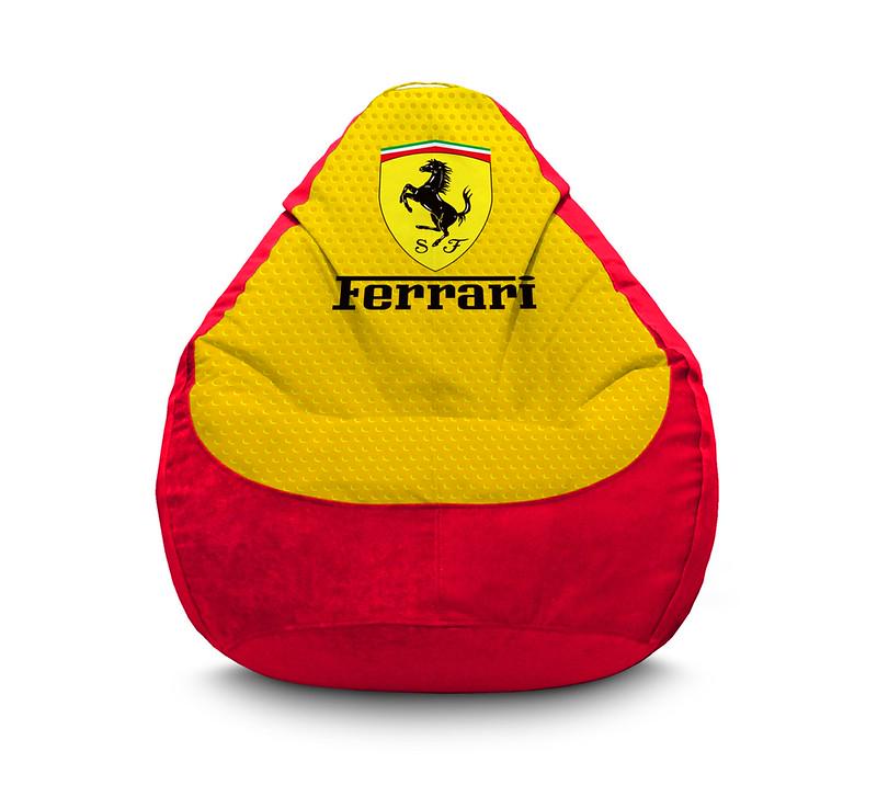 Кресло мешок iPuff Ferrari Yellow Флок XL 80x110 см Красный