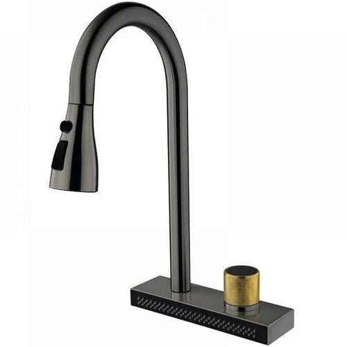 Змішувач для кухні MIXXUS Fol MI6342 із висувною лійкою Графітовий (162953)