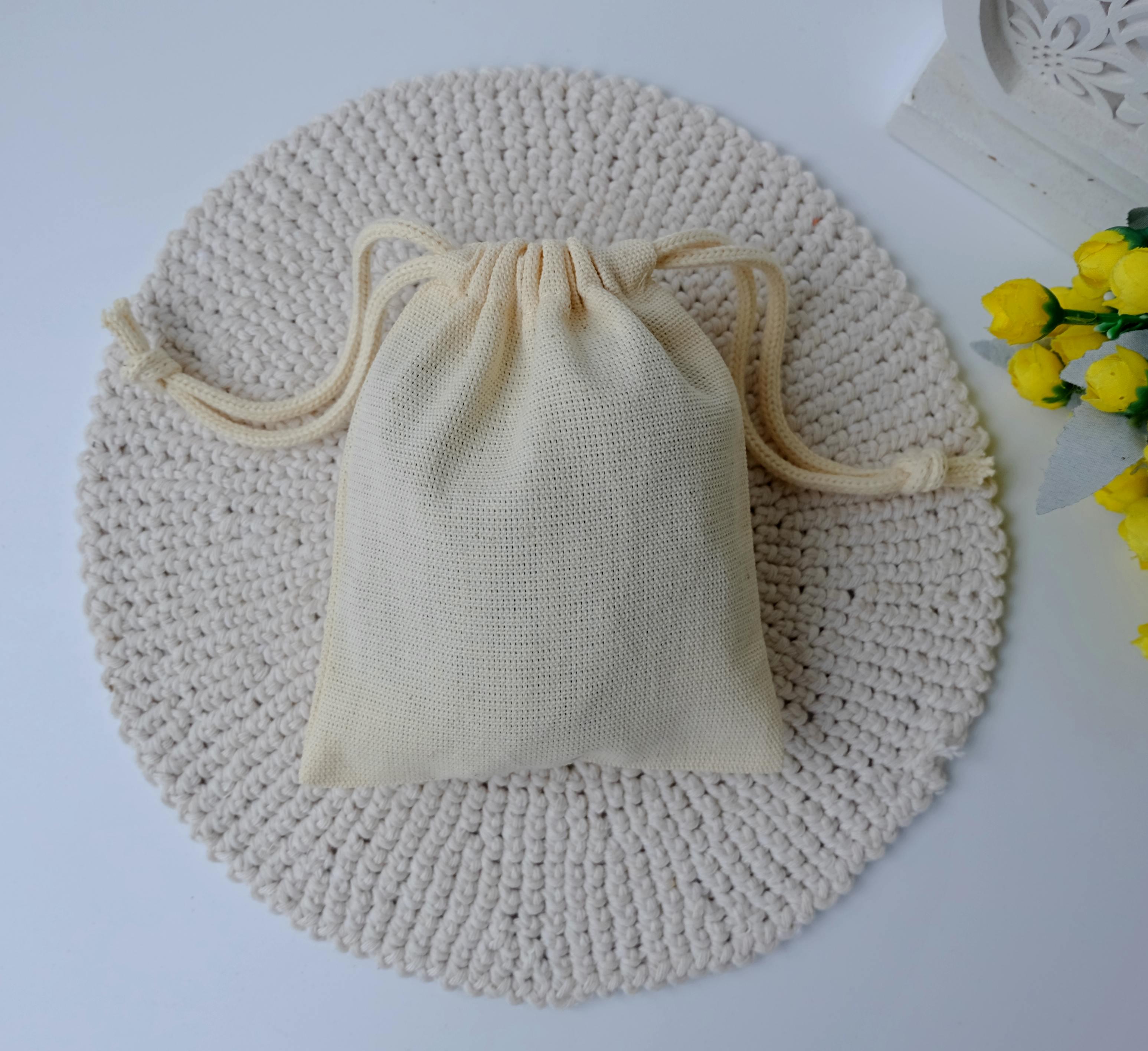 Мішок для пакування двунитка щільний 14х12 см Бежевий (30220181)