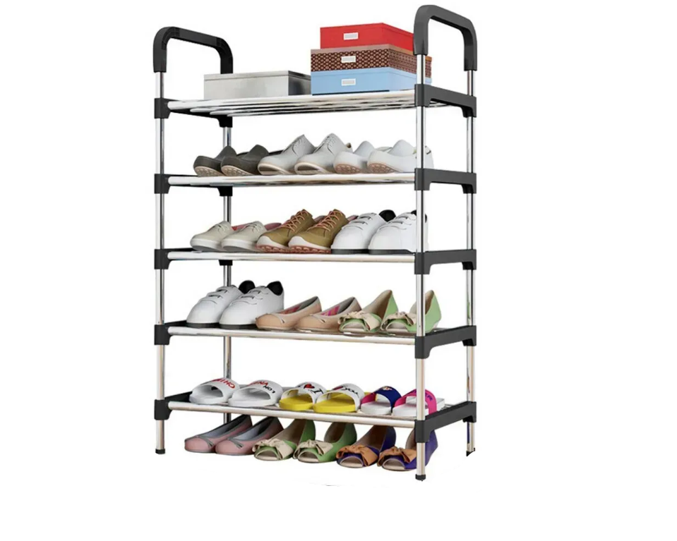 Полка для обуви шестиярусная Серо-Черный (NST6)