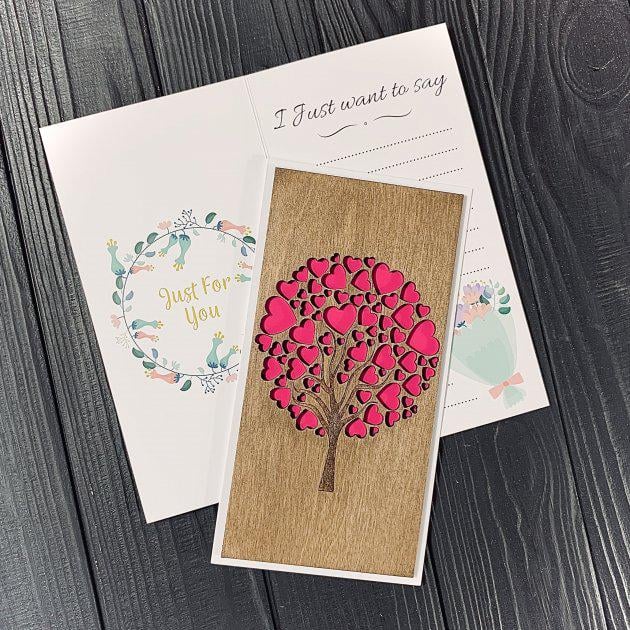 Уникальная открытка Primax-art Семейное дерево из дерева 19,5х10 см Уникальная открытка Primax-art Семейное дерево из дерева 19,5х10 см