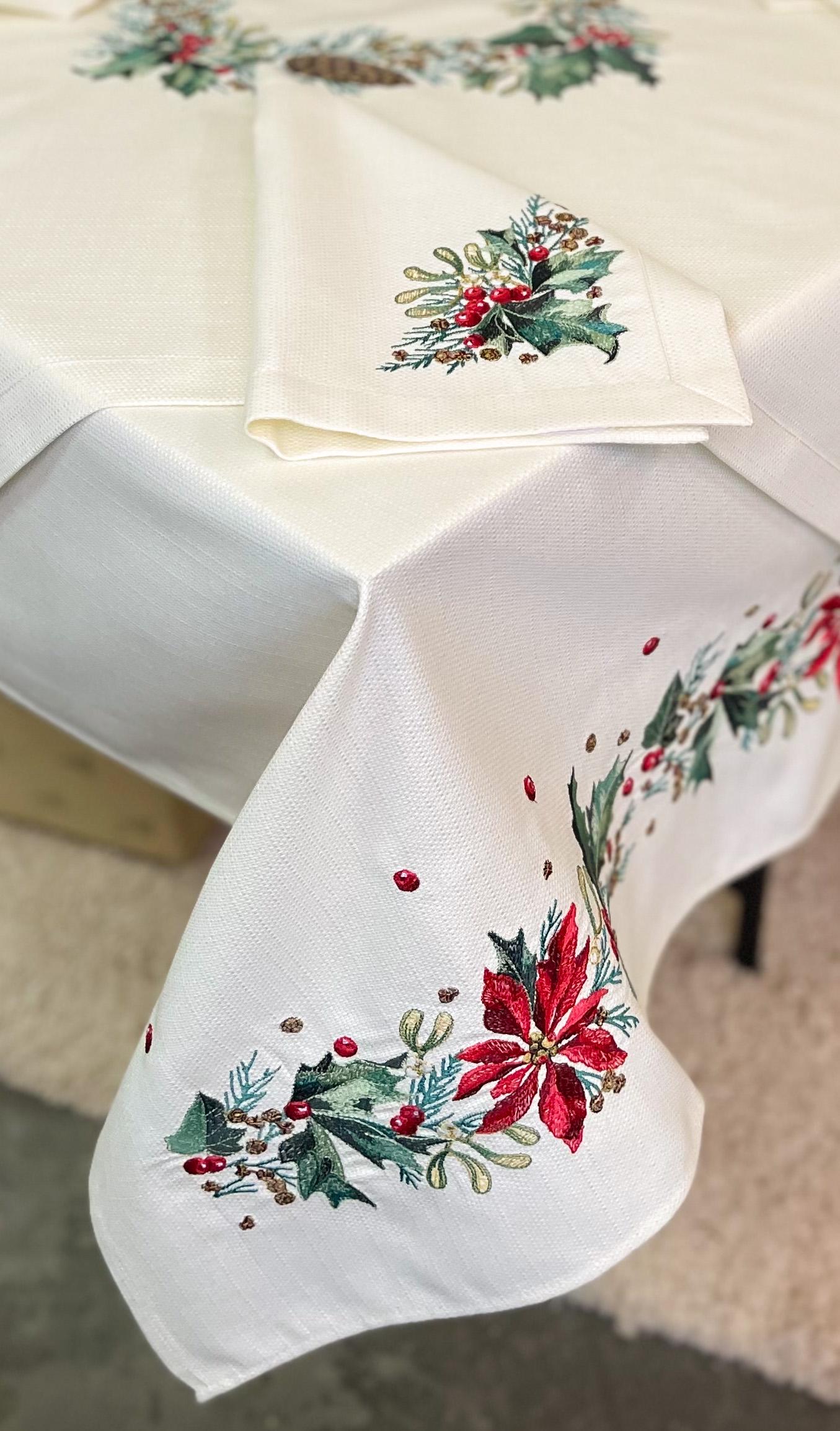 Скатертина новорічна Едельвіка Омела 1,45х1,40 м (360-24/00)