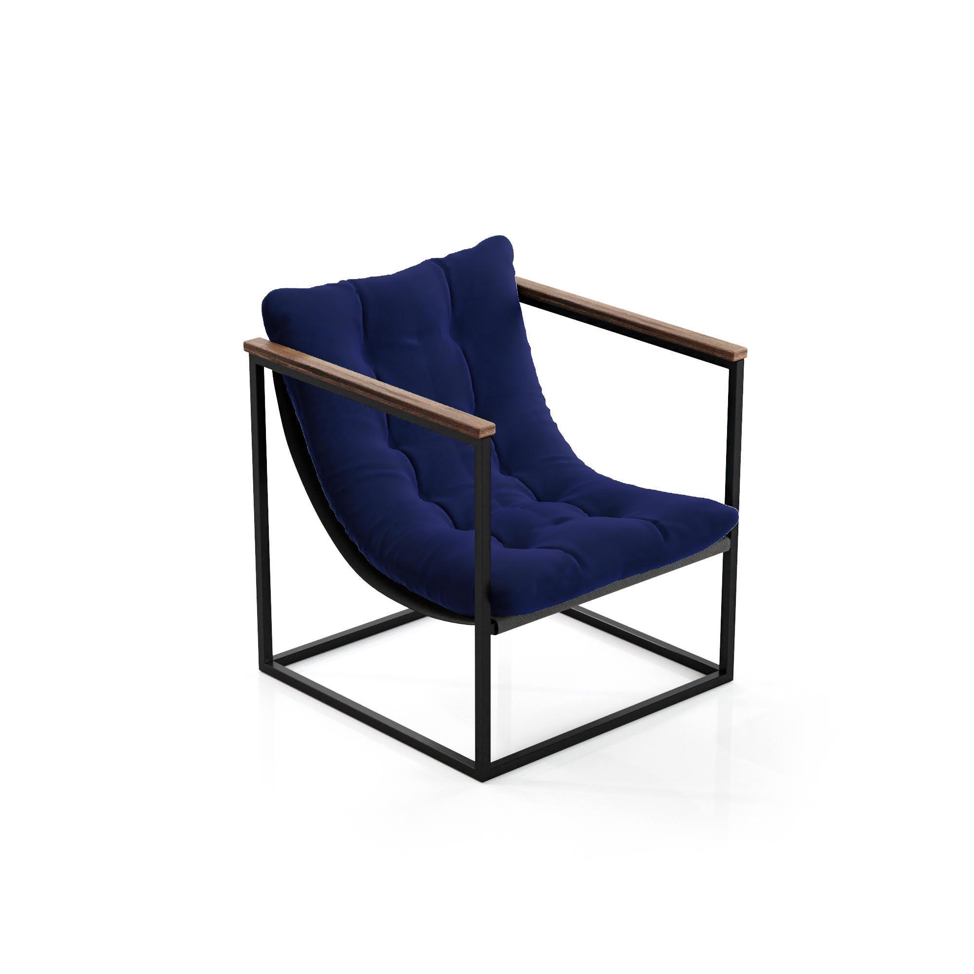 Кресло ViaN Loft велюр 60 см Синий