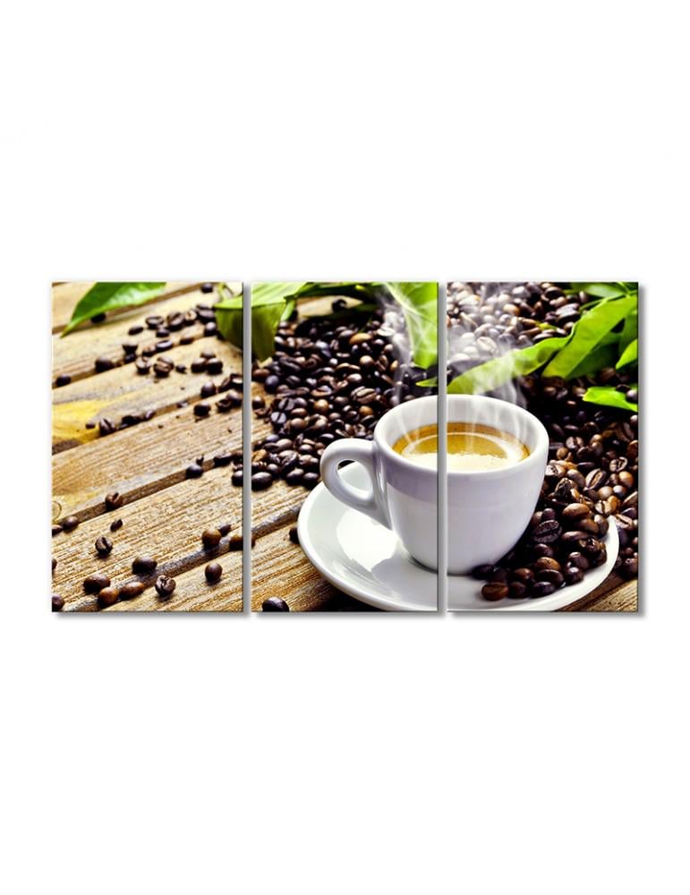 Картина модульная Ранний кофе 3 модуля 80x120 см