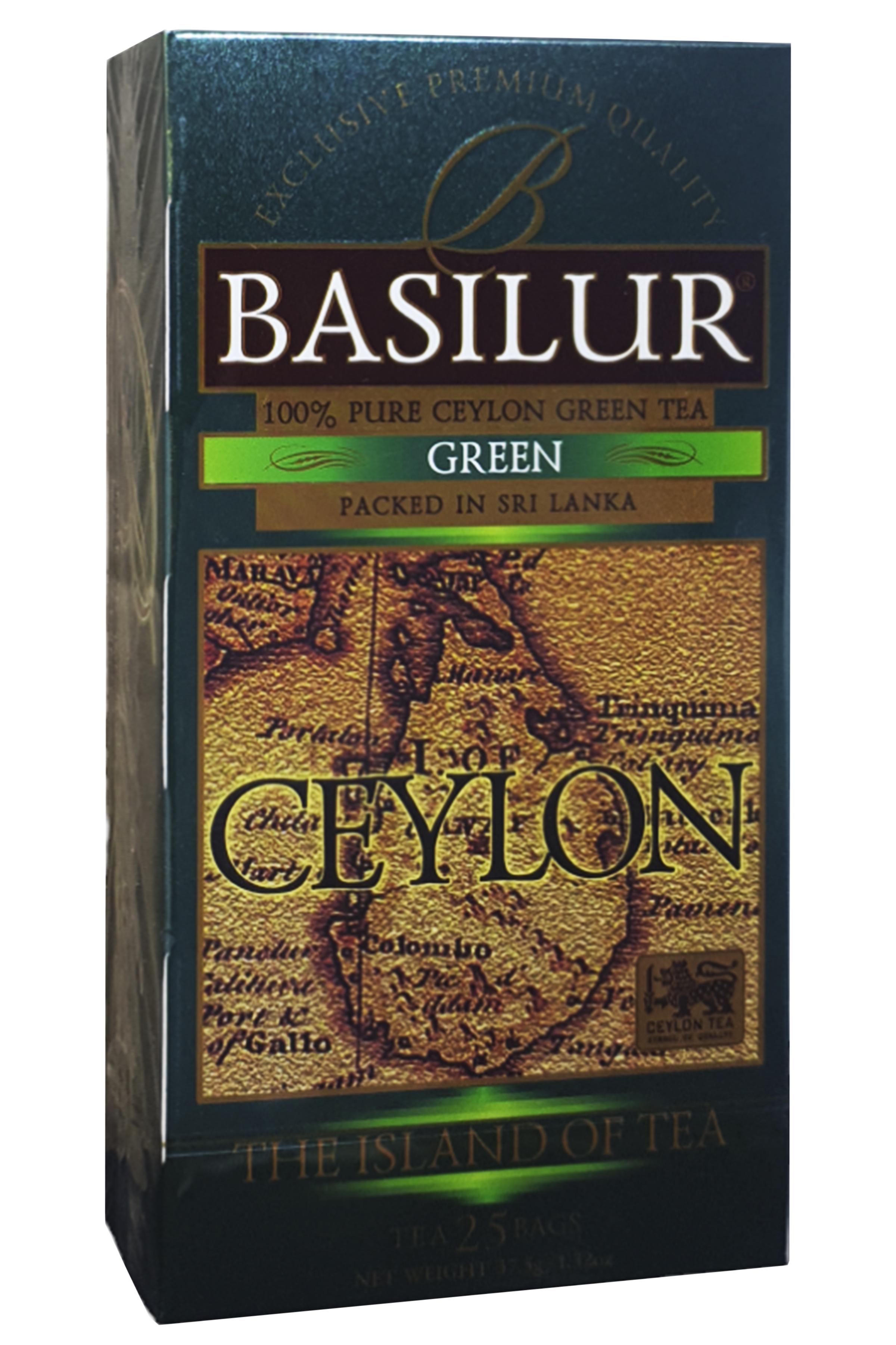 Чай зеленый Basilur Остров Цейлон в пакетиках 25 шт. (58275)