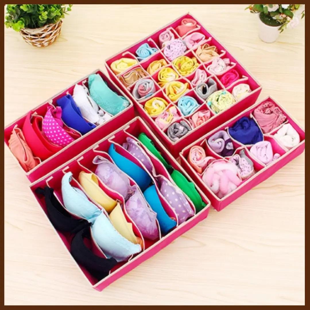 Набір органайзерів для спідньої білизни 4 шт. Рожевий (ОДШ-102-26) - фото 2 Набір органайзерів для спідньої білизни 4 шт. Рожевий (ОДШ-102-26) - фото 2