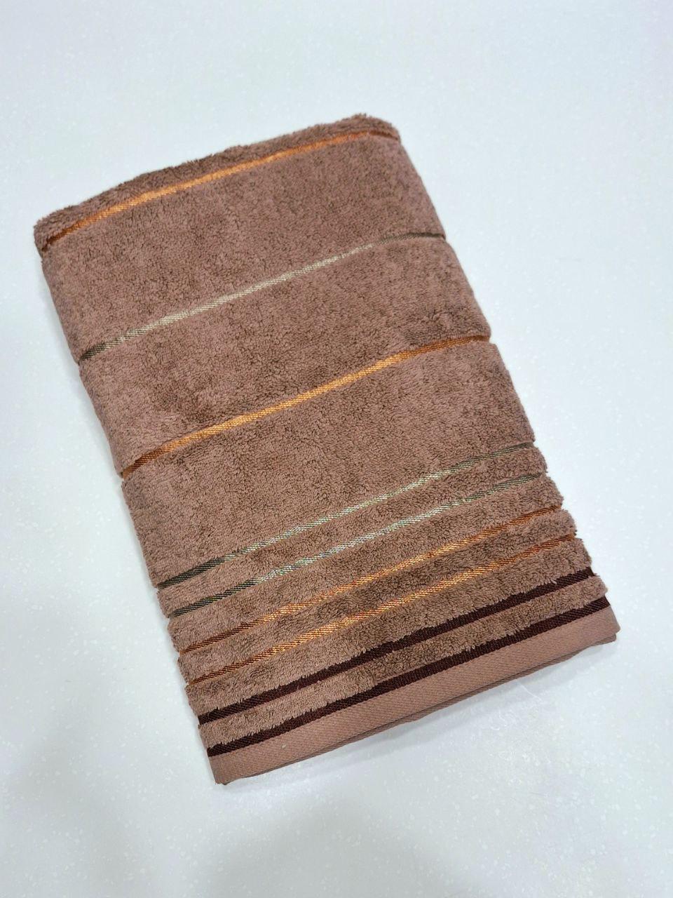 Полотенце банное махровое Parisa Stripe Cotton 70х140 см Коричневый (939)