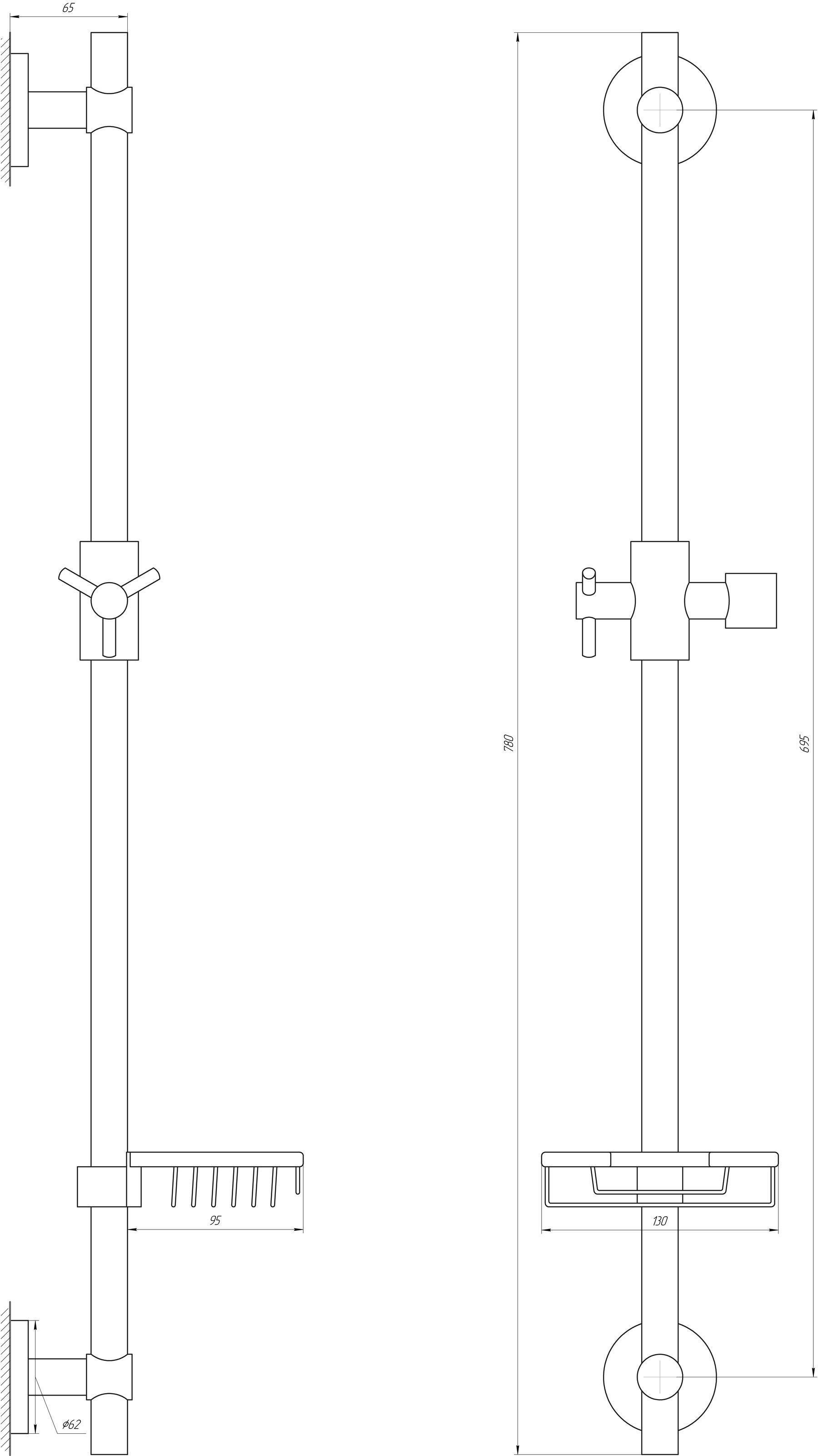 Душова стійка Globus Lux BT-1107C в блістері - фото 3