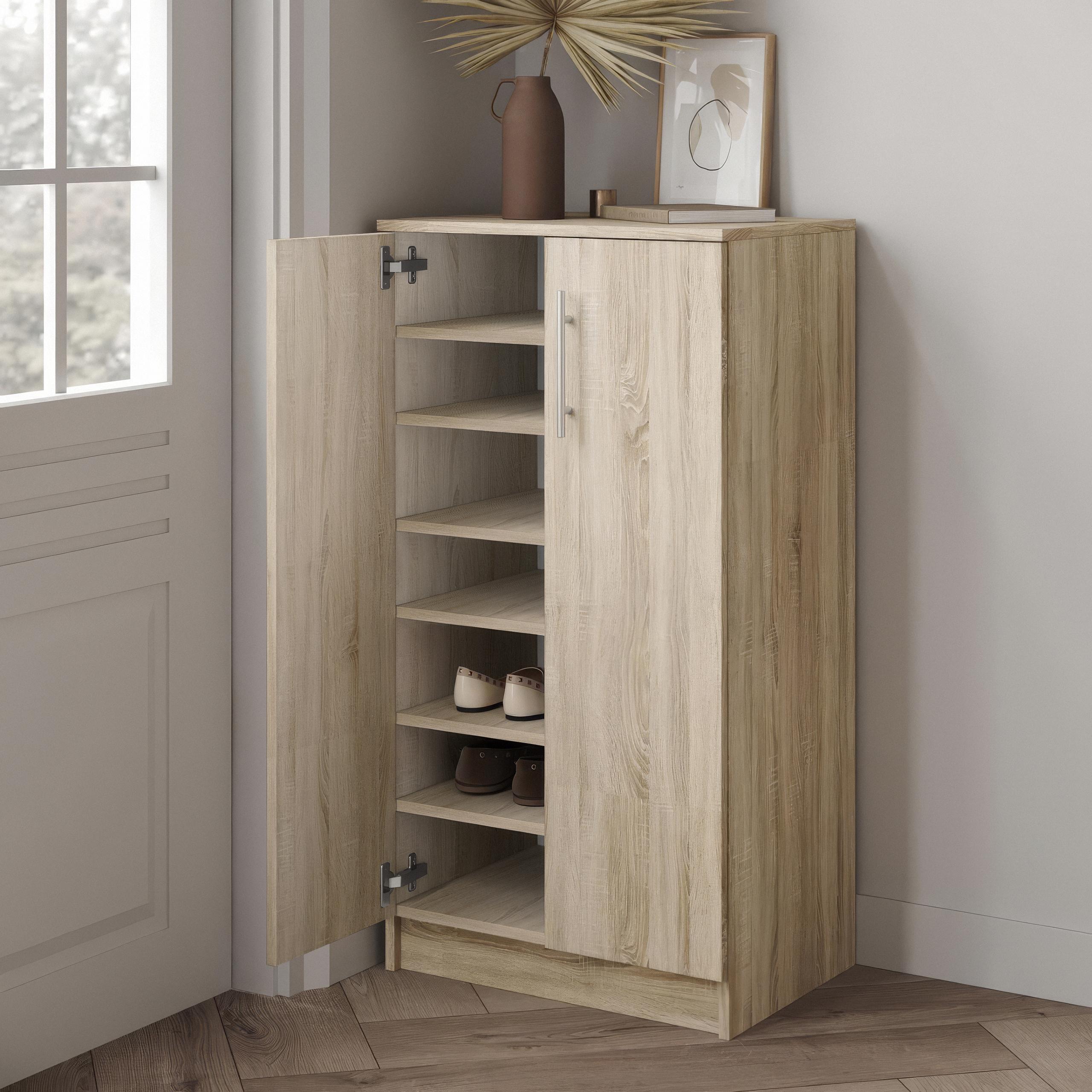 Тумба для обуви с полками F-19 562х402х1080 мм Дуб Сонома - фото 2