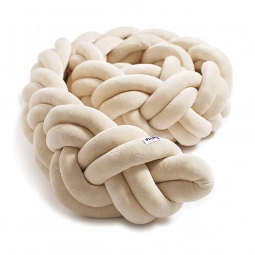 Бортик в детскую кроватку Twins Косичка 3-х прядна двойная 200 см Бежевый