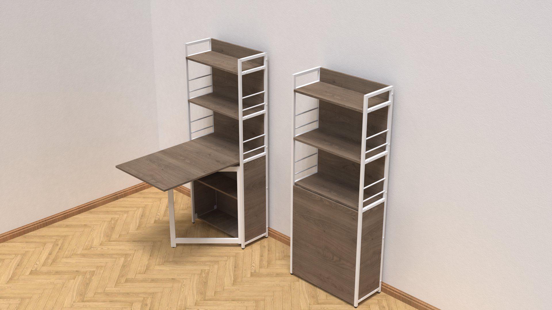 Стол книжка с этажеркой Ferrum-decor Практик 2 металл/ДСП 16 мм 1555x640x990 мм Белый/Дуб Сонома Трюфель (FRD-104636) - фото 5 Стол книжка с этажеркой Ferrum-decor Практик 2 металл/ДСП 16 мм 1555x640x990 мм Белый/Дуб Сонома Трюфель (FRD-104636) - фото 5