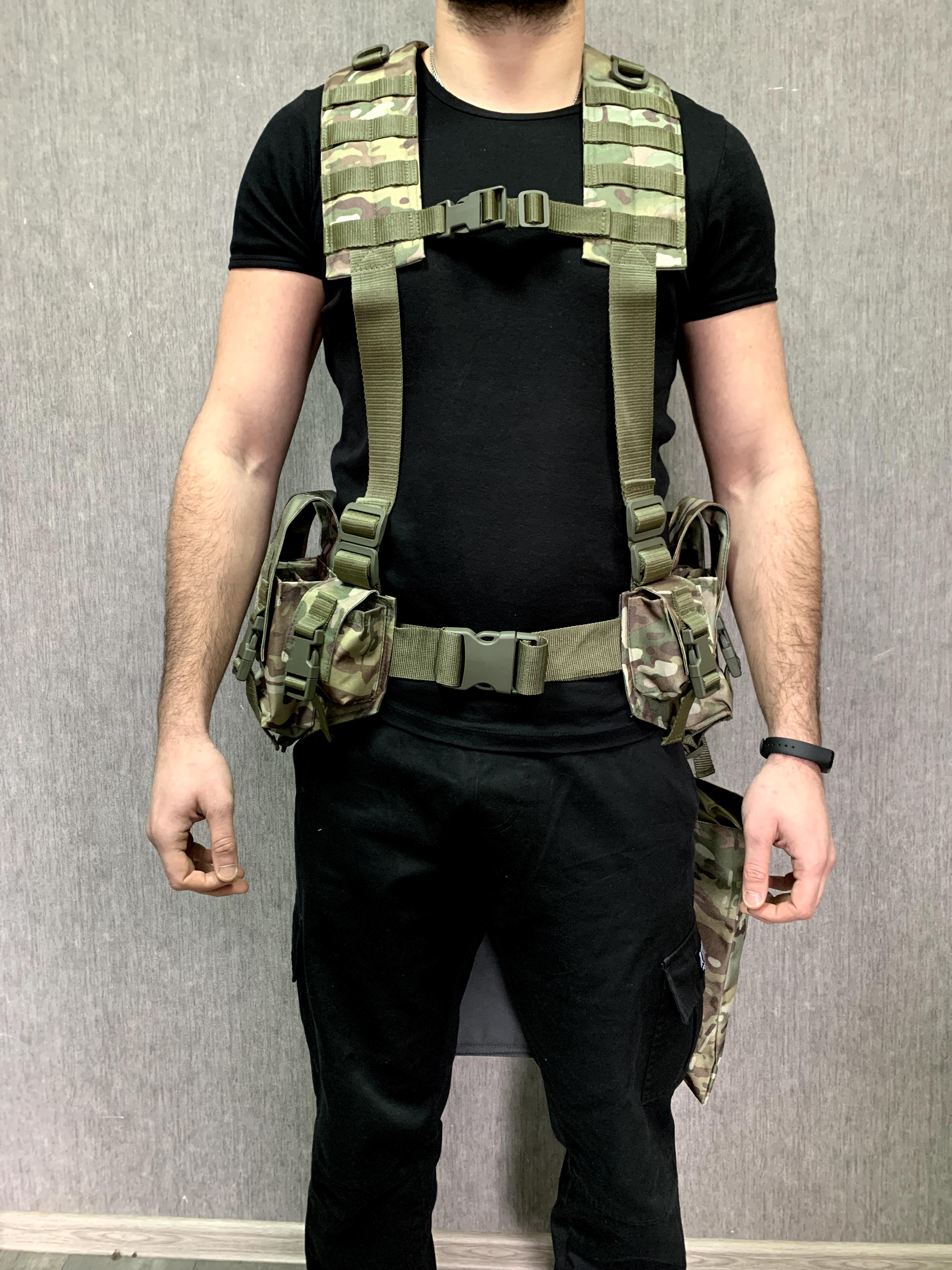 Ременно-плечевая система с подсумками на 8 магазинов и сидушкой Мультикам (260308) - фото 4