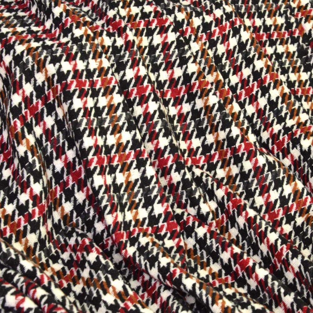 Ткань пальтовая Лапка V-6/2 Бордо/Черный/Белый (17067)