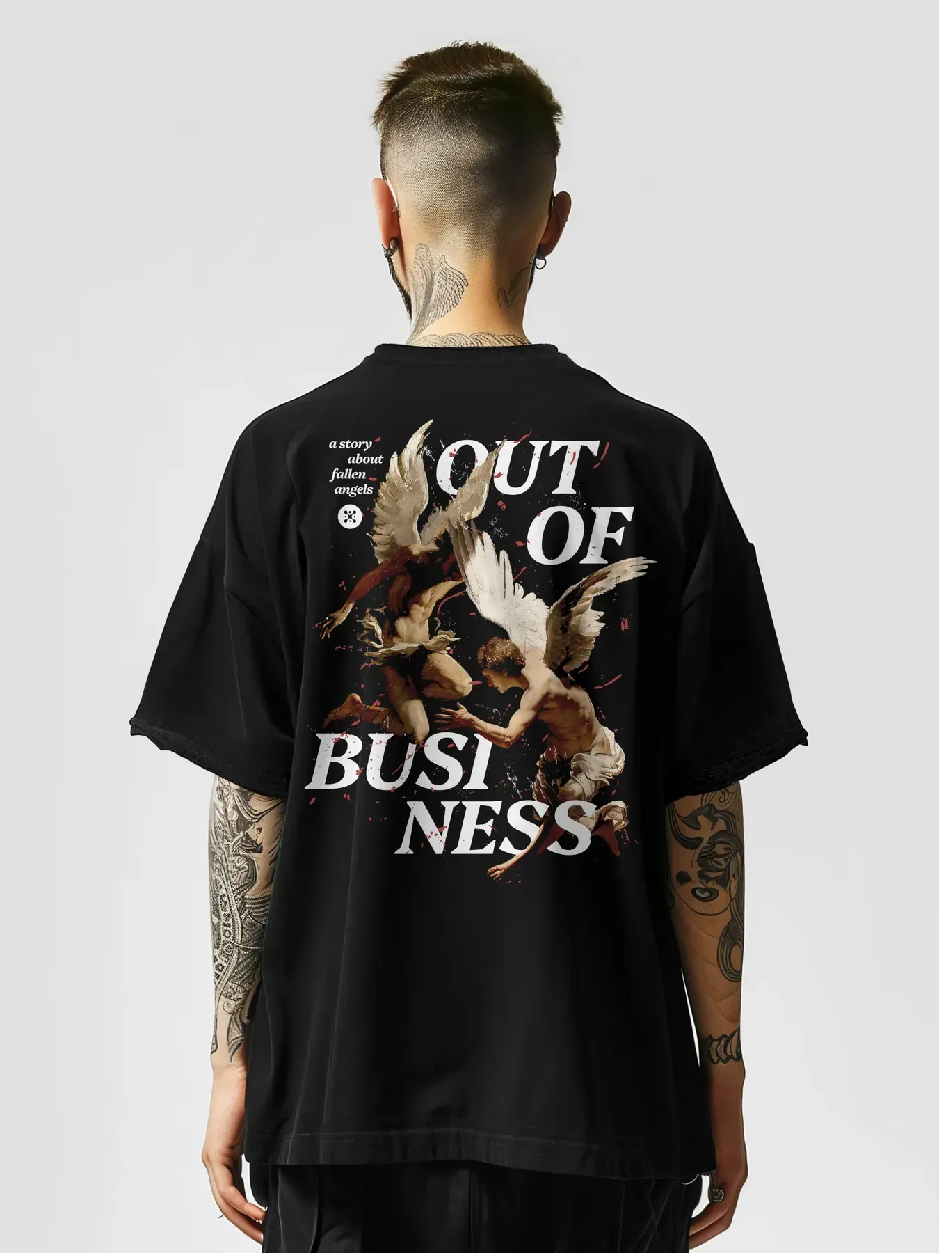 Футболка мужская оверсайз Angels Out of Business XS-S Черный (26825852)