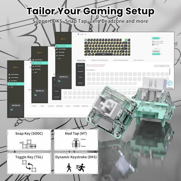 Клавіатура ігрова attack shark X82 PRO бездротова/магнітна/RGB-підсвічування Cosmic White (28780469) - фото 5 Клавіатура ігрова attack shark X82 PRO бездротова/магнітна/RGB-підсвічування Cosmic White (28780469) - фото 5