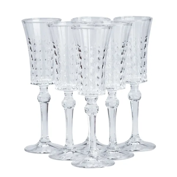 Набор бокалов для шампанского под хрусталь 6 шт. 150 мл Прозрачный - фото 2 Набор бокалов для шампанского под хрусталь 6 шт. 150 мл Прозрачный - фото 2