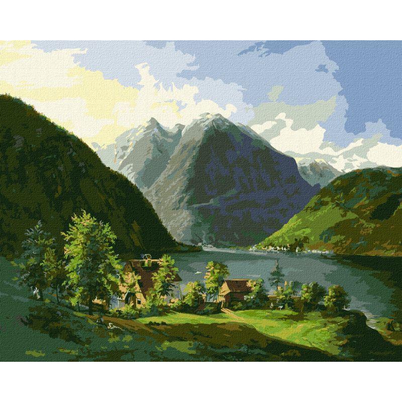 Картина за номерами Ideyka Озерний пейзаж ©Carl Franz Gruber KHO2884 40х50 см (RLT26737)