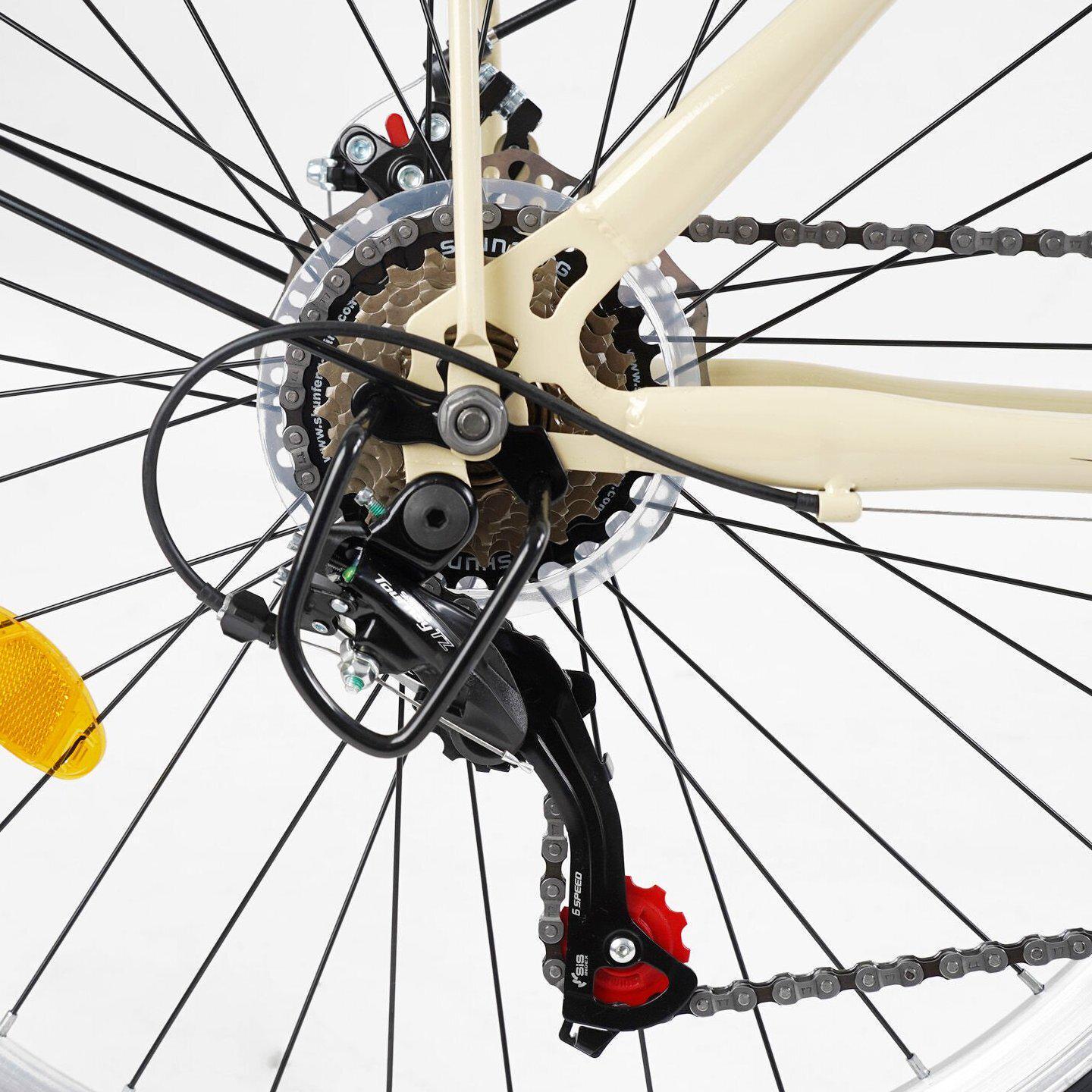 Велосипед городской Corso Viola с багажником рама 17"/26" Бежевый - фото 5 Велосипед городской Corso Viola с багажником рама 17"/26" Бежевый - фото 5