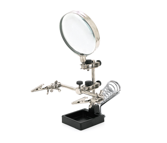 Тримач Третя рука для паяння плат з лінзою 3Х-5Х 90 мм (14572)