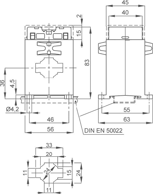 Трансформатор струму FRER TAC032 40/5A під шину 32х10 кабель ø24 мм клас точності 0,5 (TAC032040X05) - фото 2