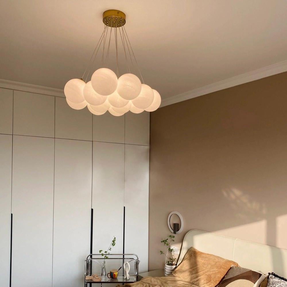 Люстра-пучок на 13 белых мраморных плафонах (MJ 141/13 AB+WT) - фото 1 Люстра-пучок на 13 белых мраморных плафонах (MJ 141/13 AB+WT) - фото 1