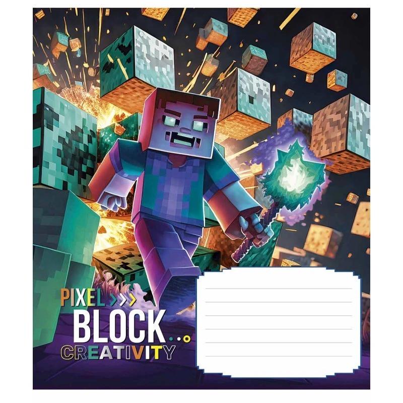 Шкільний зошит Pixel Block 012-3407K-1 в клітинку 12 аркушів (RLT43034)