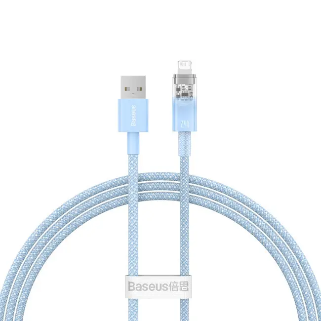 Кабель BASEUS Explorer Series Fast Charging Cable with Smart Temperature Control Cable USB to Lightning CATS010003 2,4A 1 м Blue