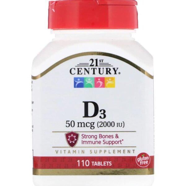Витамин D 21st Century Vitamin D3 2000 IU 110 табл. (000023115)