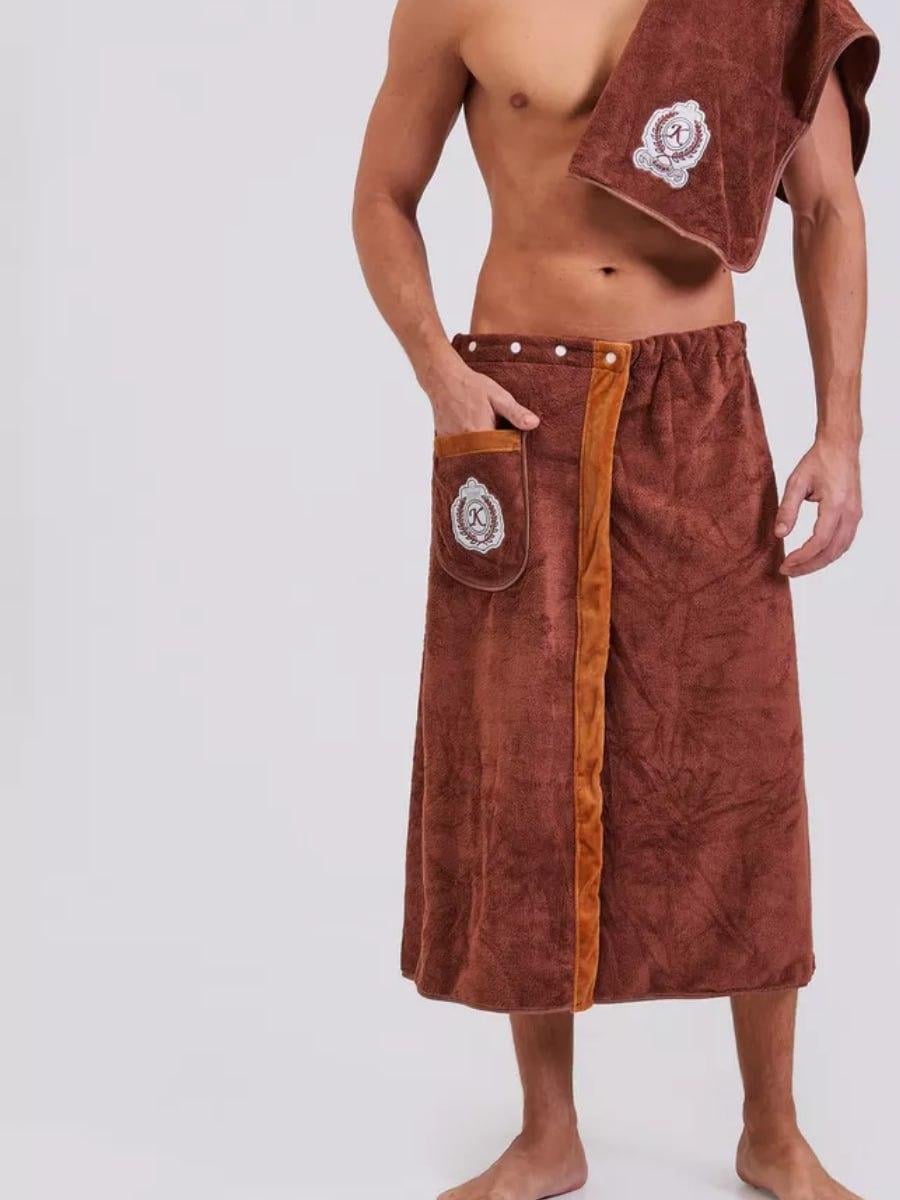 Мужской комплект для сауны 85х150 Красный (П4К-novo-m-sauna-002)