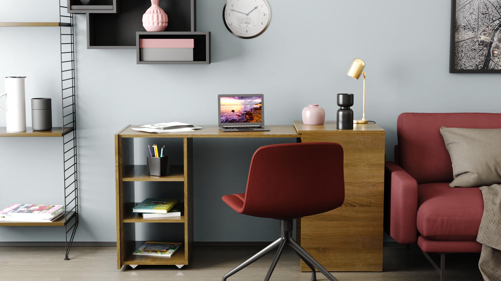 Стіл-тумба трансформер Ferrum-decor Смарт 1/2 ДСП 16 мм 750x1450x600 мм Дуб Сонома Трюфель (FRD-105078) - фото 3