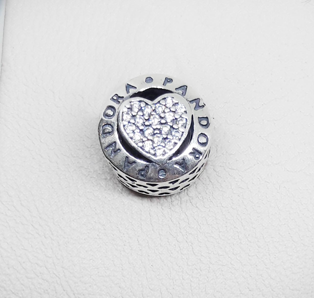 Шарм серебряный Сердце с кубическим цирконием 2,08 г (14006165)