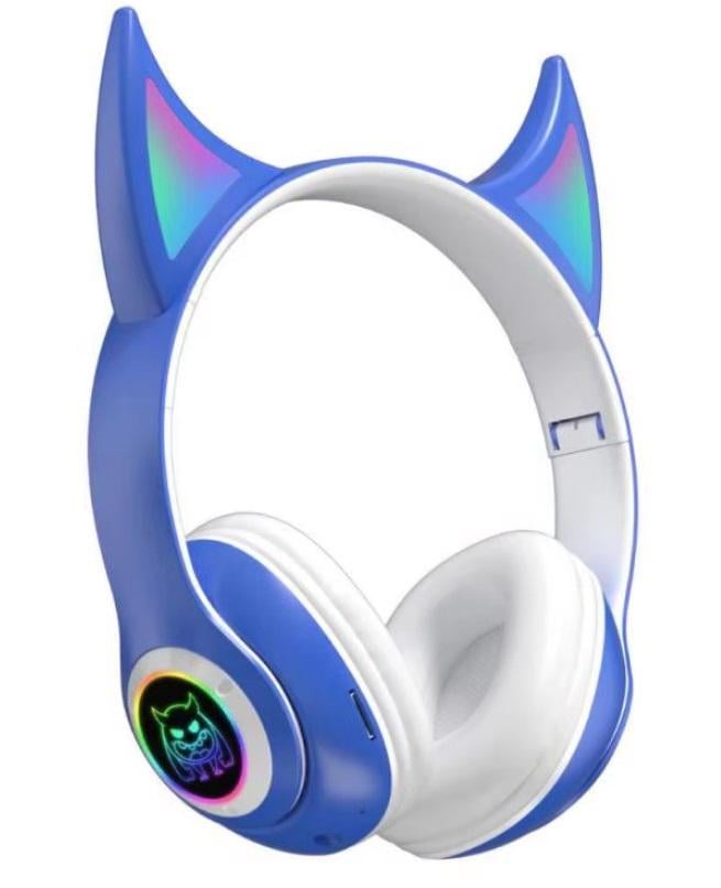 Наушники STN-25 с ушками и подсветкой беспроводные Синий (2104618667)