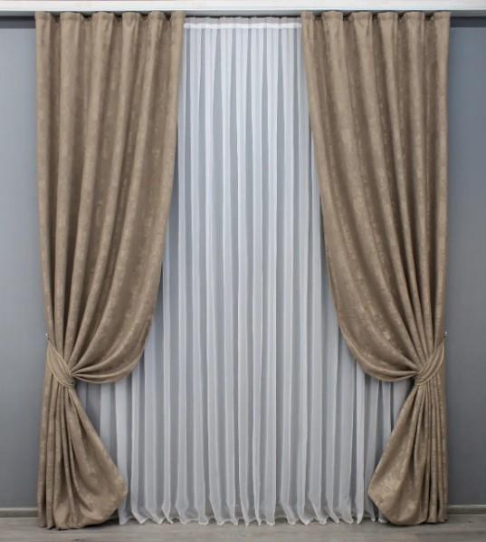 Комплект штор жаккард SULTAN XO 1.5х2,7 м 2 шт. Какао (1682ш 33-0570) - фото 1 Комплект штор жаккард SULTAN XO 1.5х2,7 м 2 шт. Какао (1682ш 33-0570) - фото 1