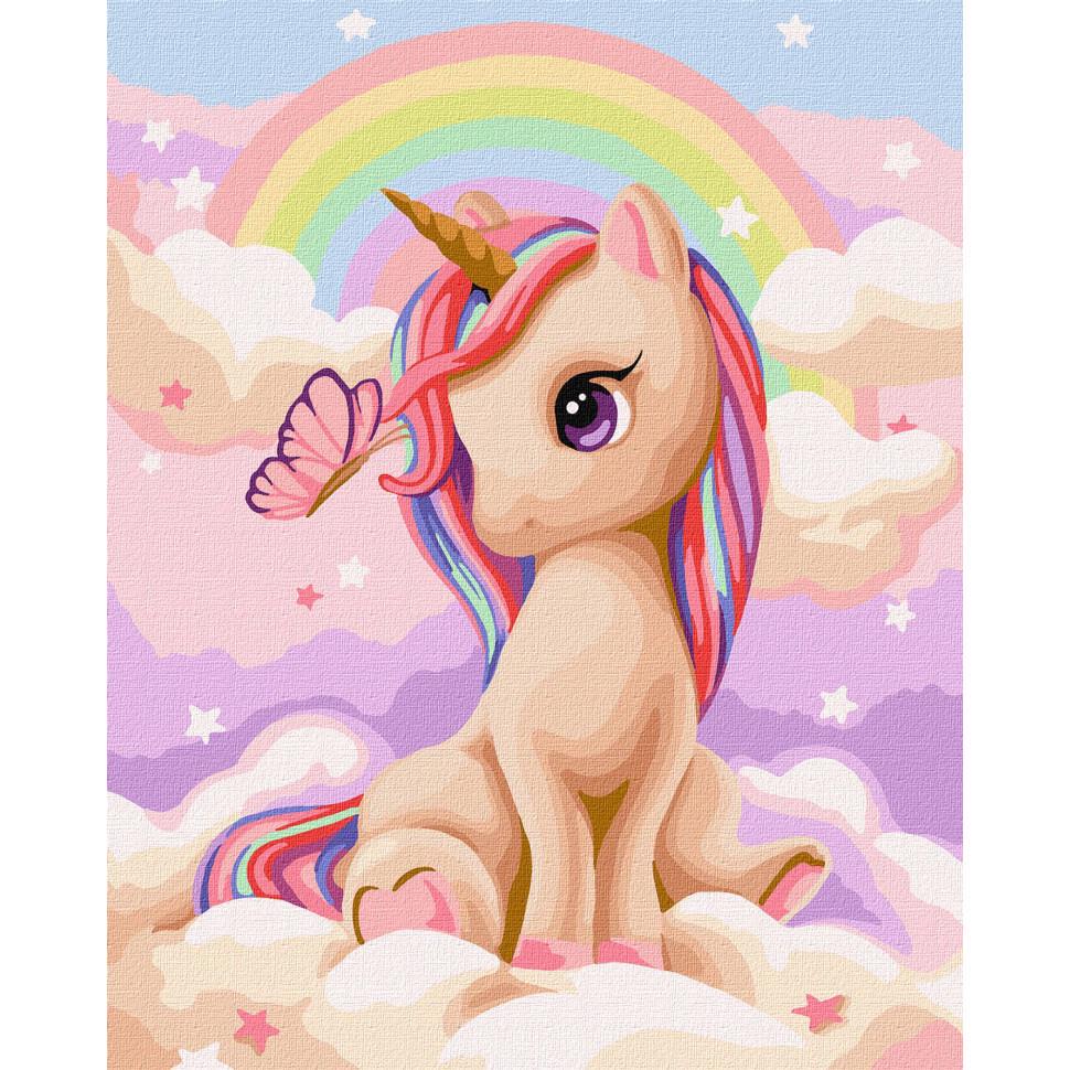 Картина за номерами Ideyka Допитлива одноріжка KHO2411 40x50 см (RLT40439)