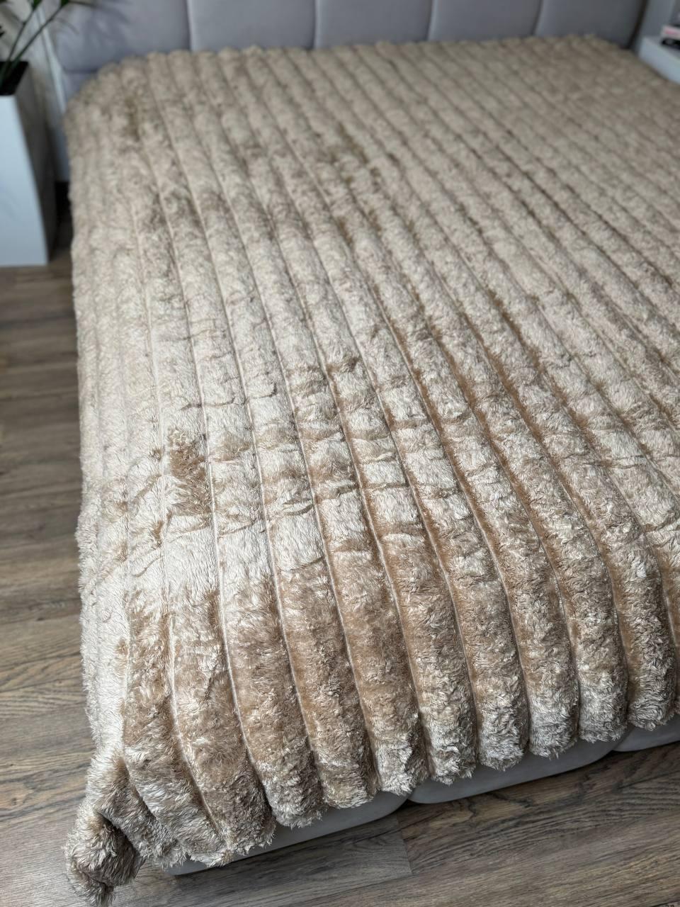 Плед пухнастий 200x230 см Коричневий (П4К-Am-sharp-002) - фото 8